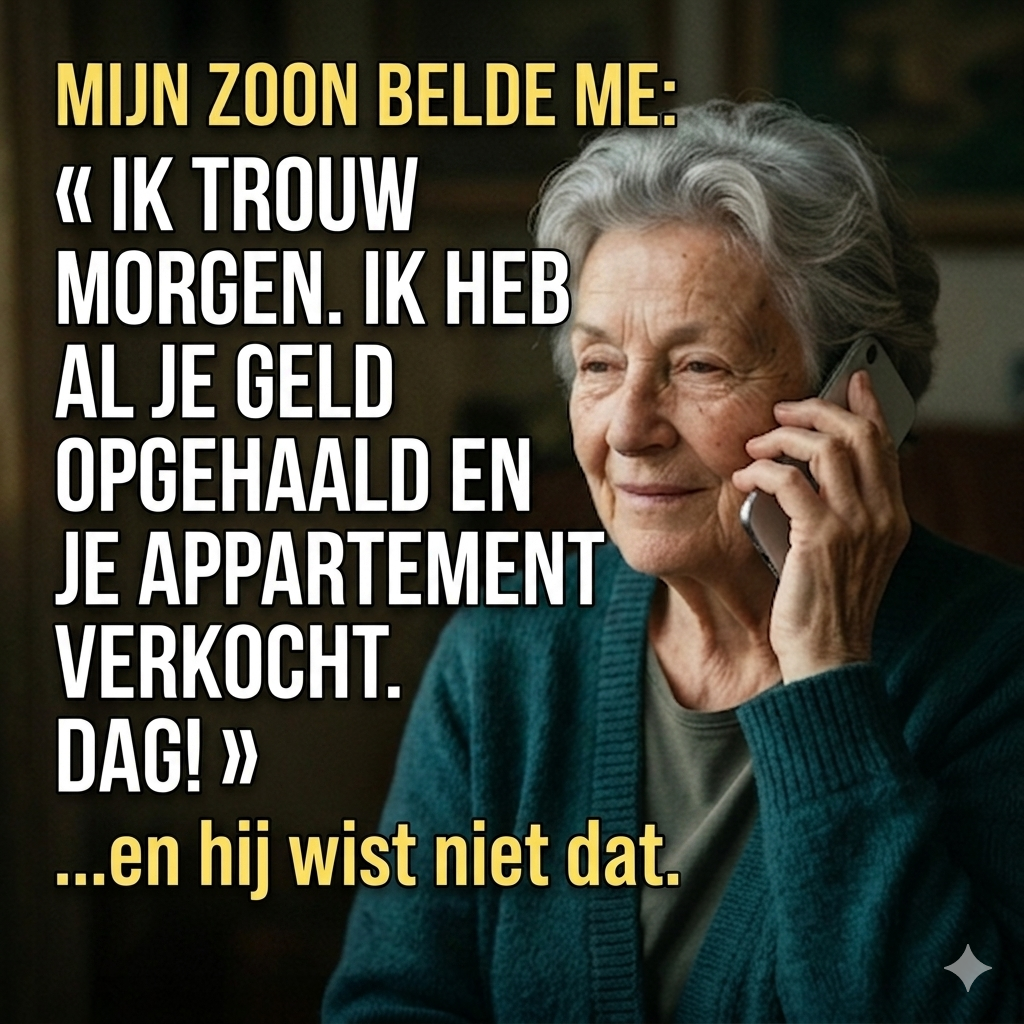 Mijn zoon belde: “Mam, ik ga morgen trouwen, ik heb al je geld eruit gehaald en je appartement verkocht. »