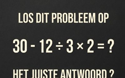 Los dit probleem op: 30 – 12 ÷ 3 × 2 =?